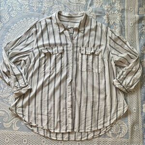 Ava & Viv Black and White Striped Shirt